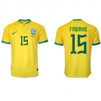 Maglie da calcio Brasile Fabinho #15 Prima Maglia Mondiali 2022 Manica Corta